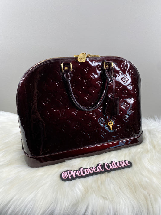 Louis Vuitton Alma GM Vernis in Amarante Red - LV Pre-Loved