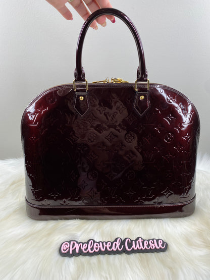 Louis Vuitton Alma GM Vernis in Amarante Red - LV Pre-Loved