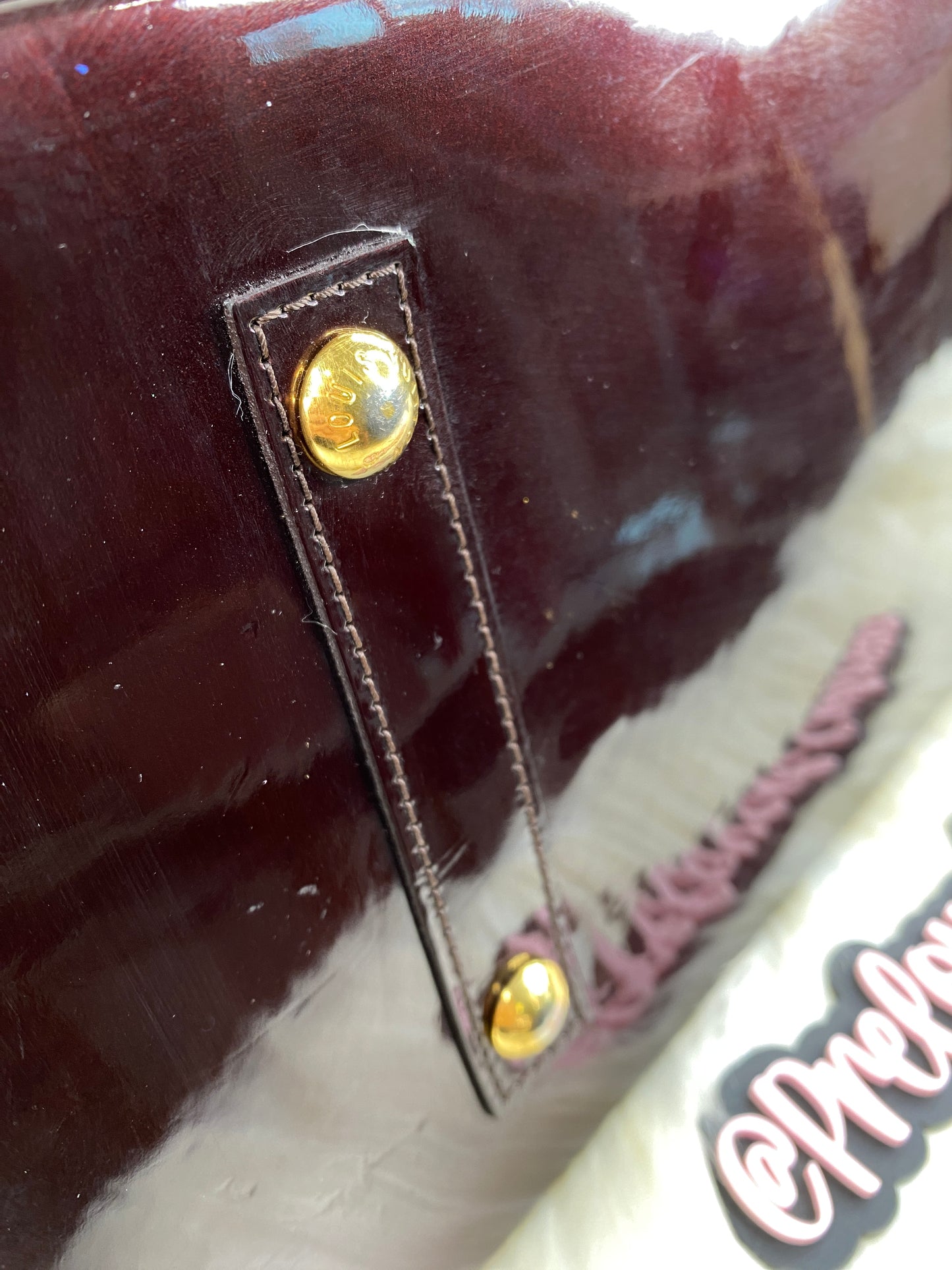 Louis Vuitton Alma GM Vernis in Amarante Red - LV Pre-Loved