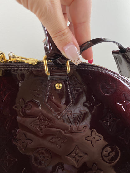Louis Vuitton Alma GM Vernis in Amarante Red - LV Pre-Loved