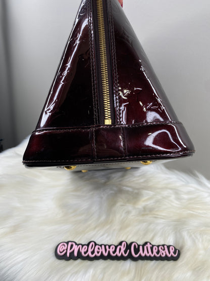Louis Vuitton Alma GM Vernis in Amarante Red - LV Pre-Loved