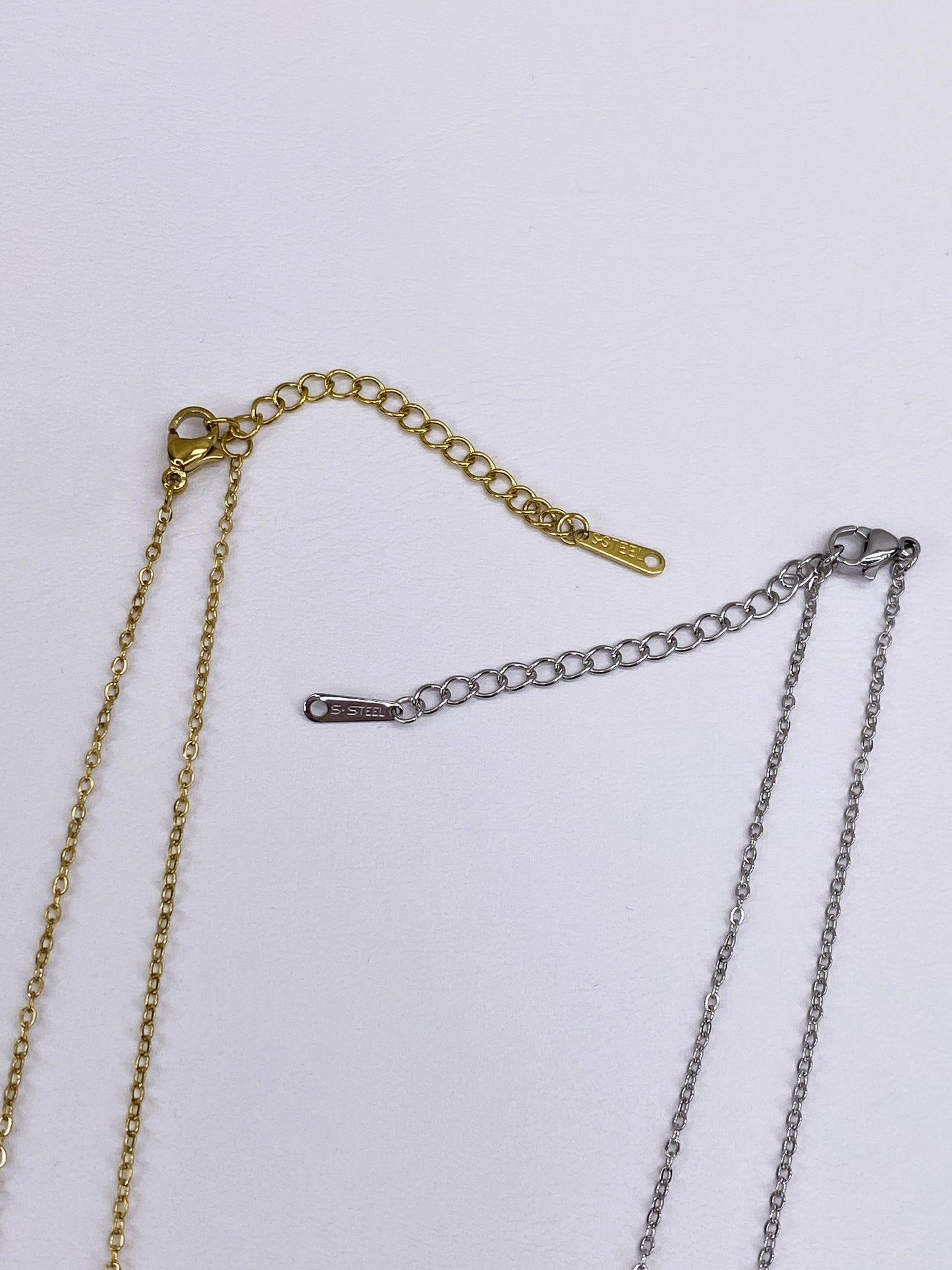 Trinity Pave Sliding Necklace | 316L Stainless Steel | 18K Gold PVD or Steel