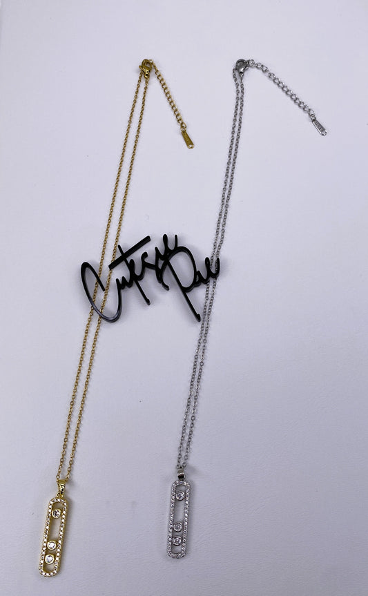 316L STAINLESS STEEL - NECKLACE - TRINITY PAVE
