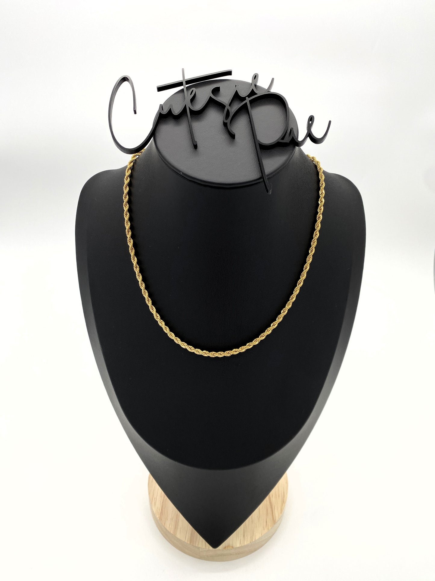 GOLD FILLED STAINLESS - NECKLACE - ROPE CHAIN - 3MM