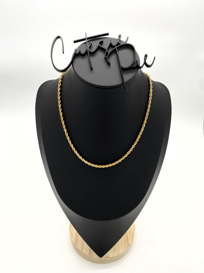 GOLD FILLED STAINLESS - NECKLACE - ROPE CHAIN - 3MM