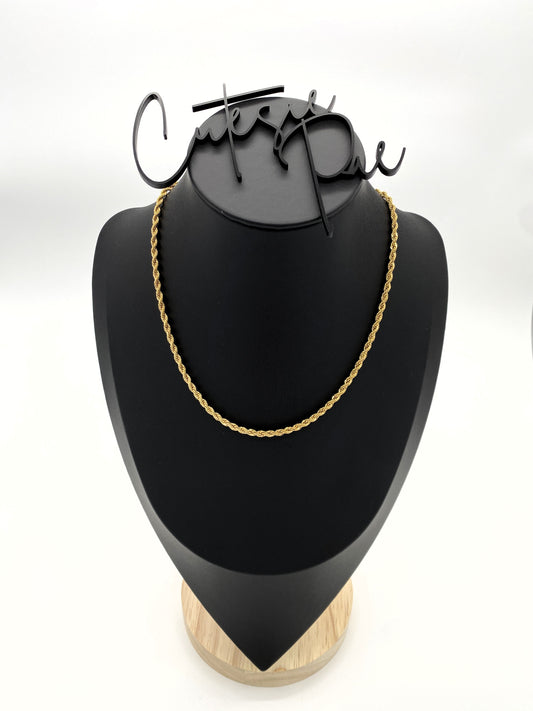GOLD FILLED STAINLESS - NECKLACE - ROPE CHAIN - 3MM