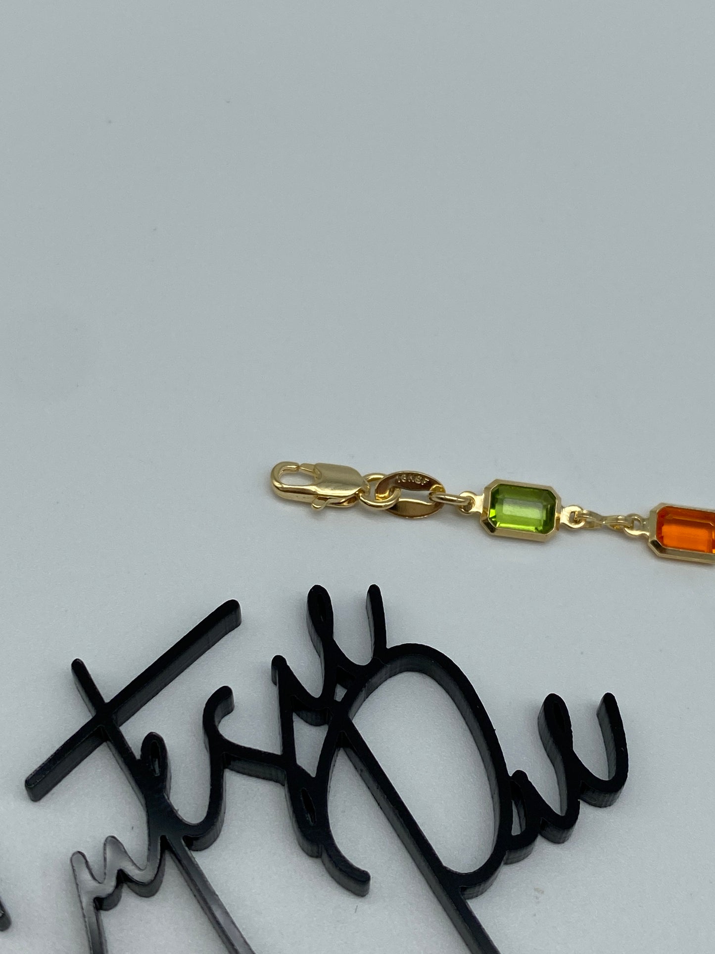 GOLD FILLED - BRACELET - MULTICOLOR EMERALD-CUT 5MM