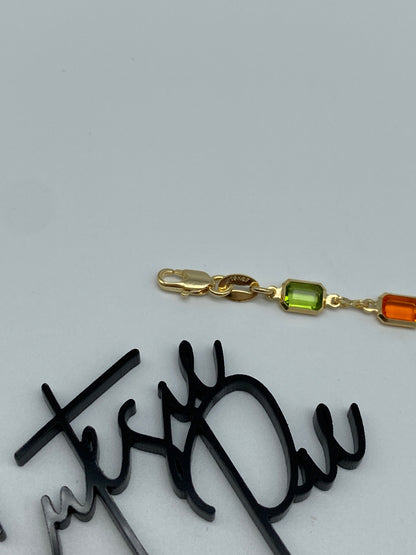 GOLD FILLED - BRACELET - MULTICOLOR EMERALD-CUT 5MM