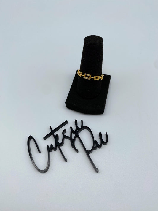 GOLD FILLED - RING - CZ CHAIN LINK
