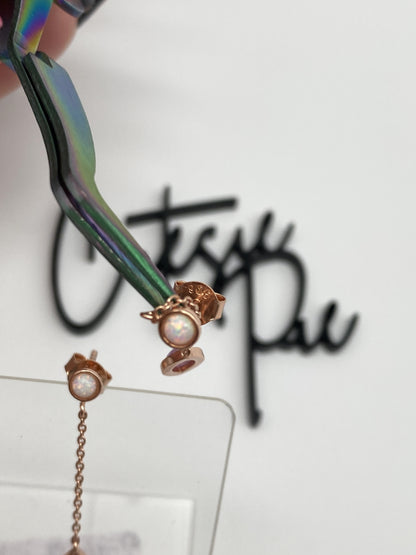 GOLD VERMEIL - EARRINGS - OPAL DROP STUD in ROSE GOLD