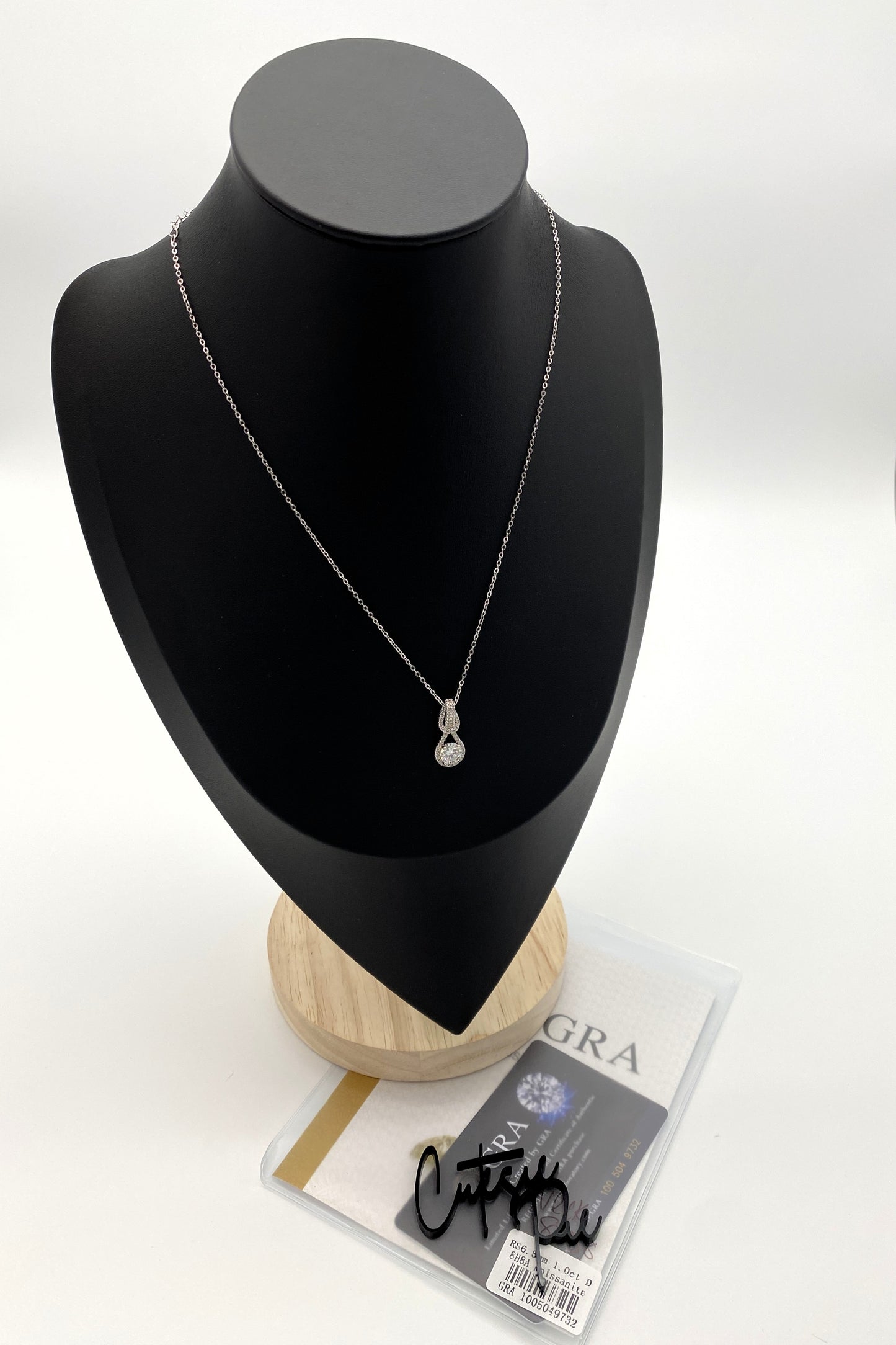 Moissanite Infinity Halo Pendant Necklace | 1.0CT Center Stone (6.5MM) | Sterling Silver | Certificate Included