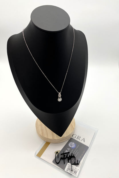 Moissanite Infinity Halo Pendant Necklace | 1.0CT Center Stone (6.5MM) | Sterling Silver | Certificate Included