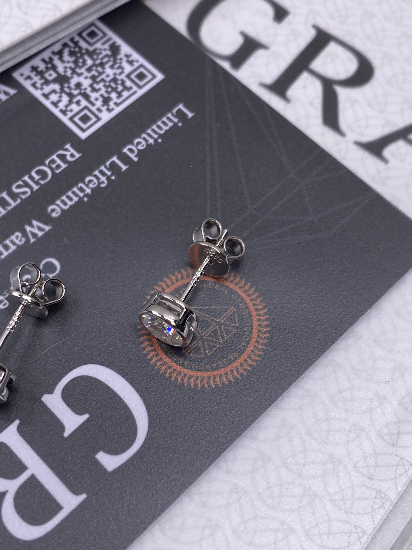 Moissanite Round Bezel Stud Earrings | 0.5CT Each (1.0CT Total) | Sterling Silver | Certificate Included