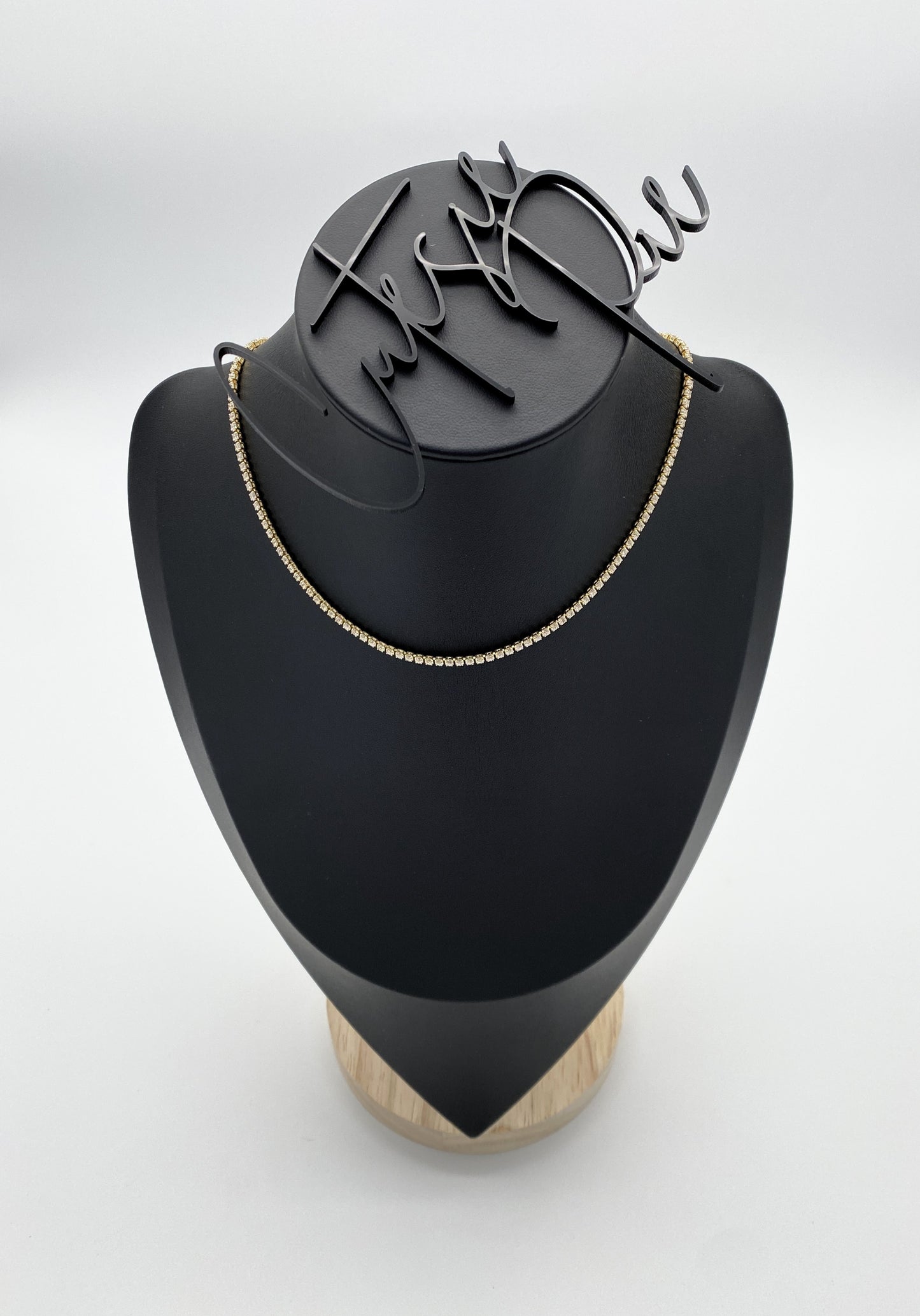 GOLD FILLED - TENNIS NECKLACE - CZ ROUND 2MM