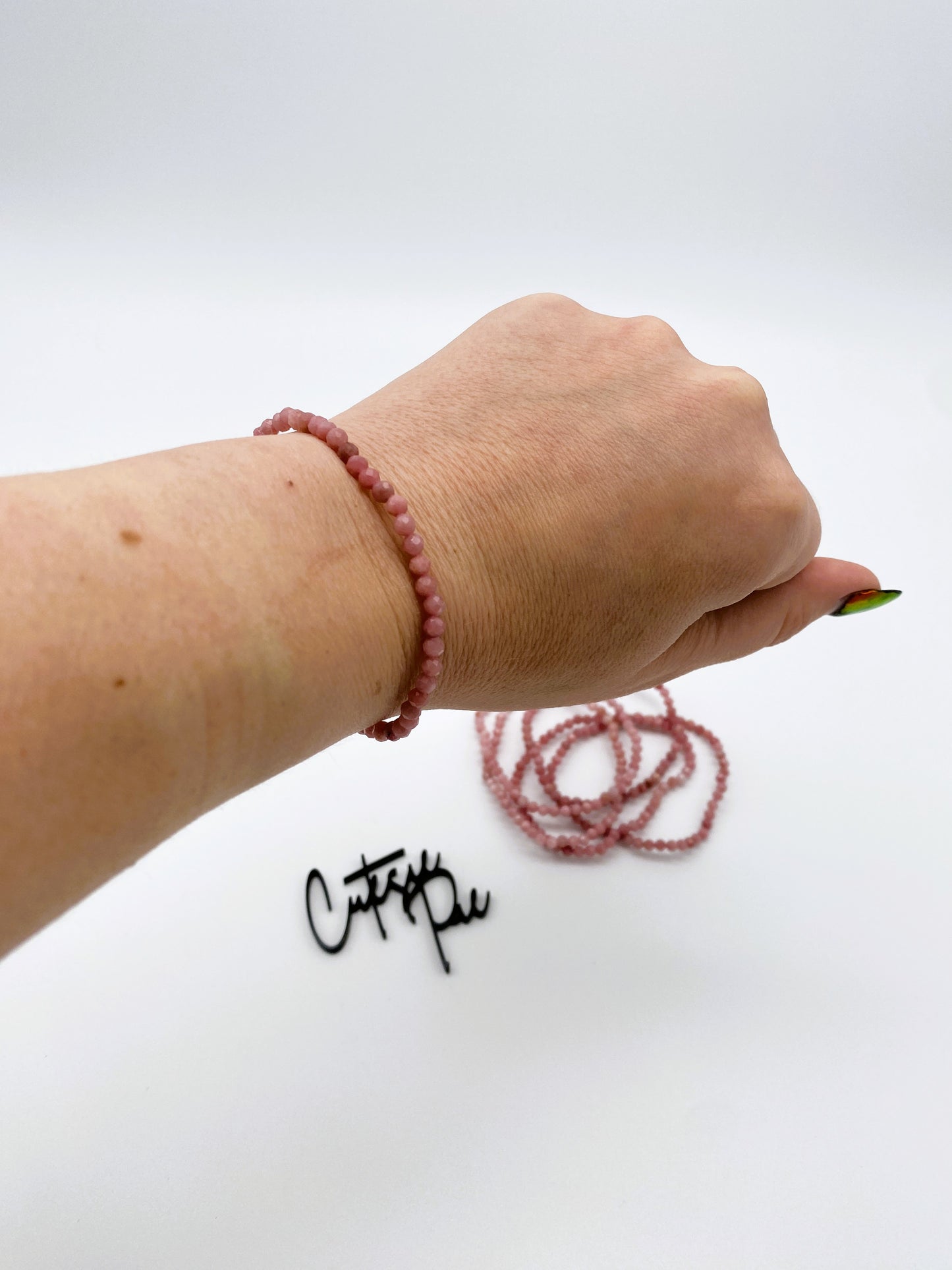 4MM Faceted - Pink Opal | Natural Crystal Stretch Bracelet