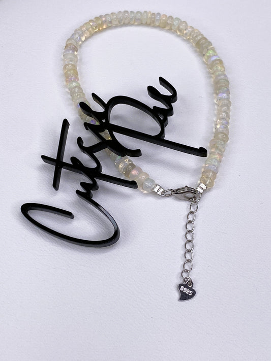 Natural Ethiopian Opal Bracelet | 4–5mm Gemstone Beads | .925 Sterling Silver