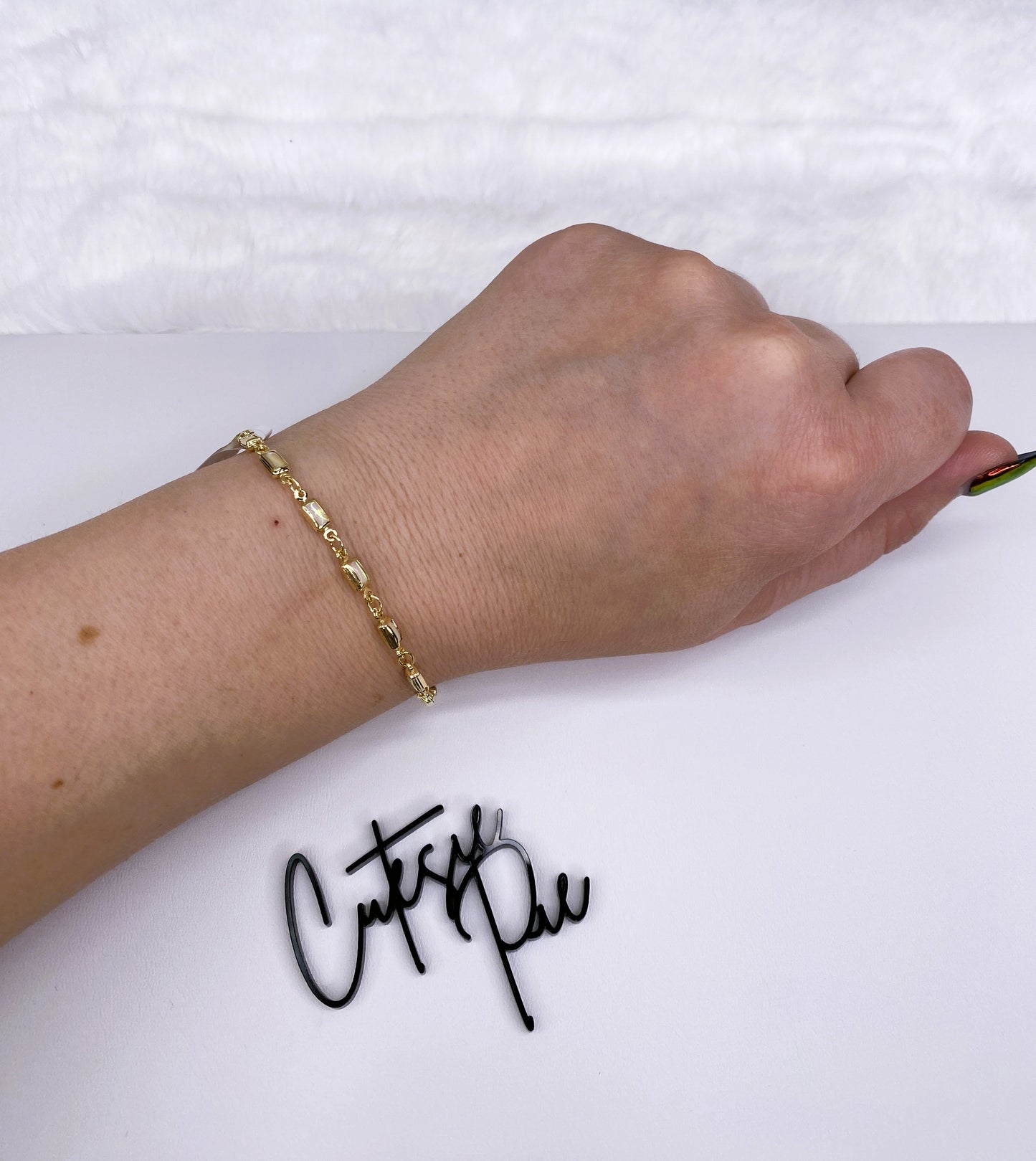 GOLD FILLED - BRACELET - CUTESIE OPAL BAGUETTE