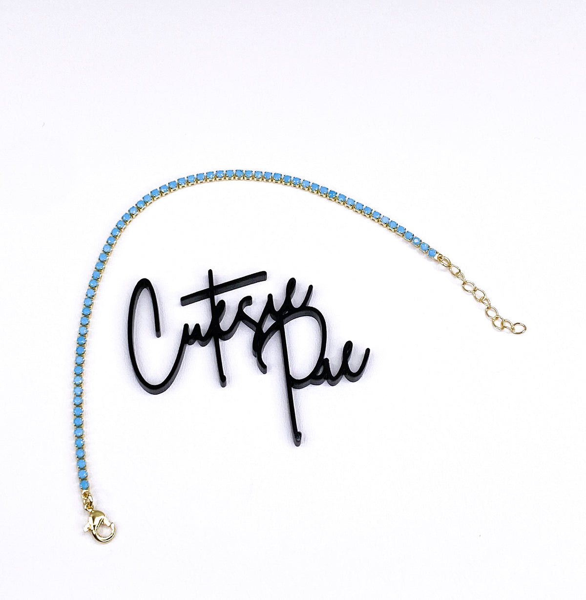 Turquoise CZ Tennis Bracelet | 2MM | 14K Gold-Filled