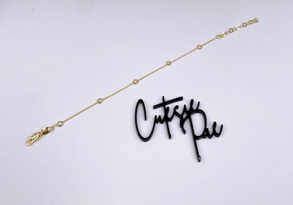 GOLD FILLED - BRACELET - CZ STATION BEZEL SET