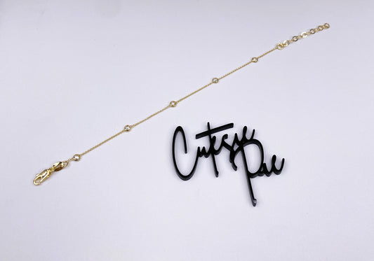 GOLD FILLED - BRACELET - CZ STATION BEZEL SET