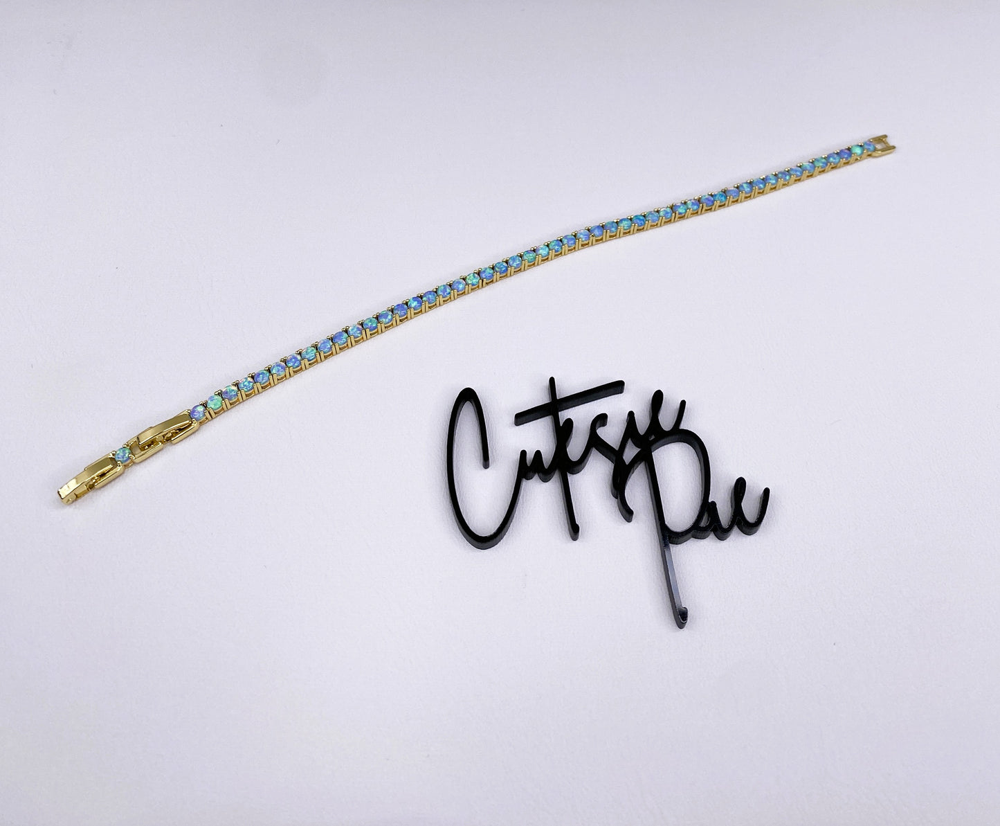 GOLD FILLED - TENNIS BRACELET - OPAL 3.25MM