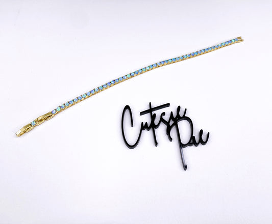 Simulated Opal Tennis Bracelet | 3.25MM | 14K Gold-Filled