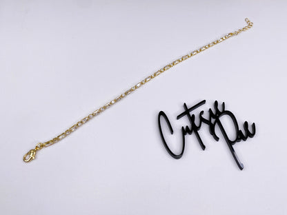 GOLD FILLED - TENNIS BRACELET - CZ BAGUETTE + ROUND 2.2MM