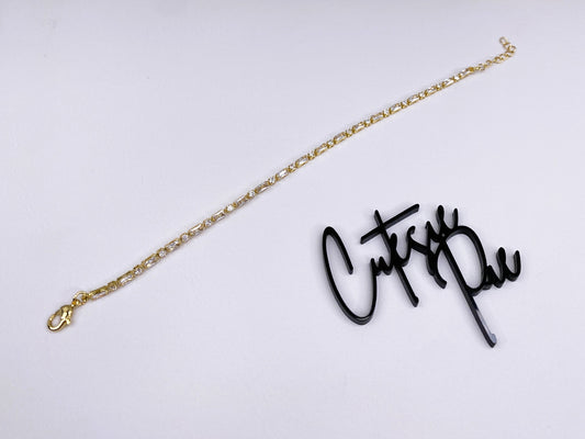 GOLD FILLED - TENNIS BRACELET - CZ BAGUETTE + ROUND 2.2MM