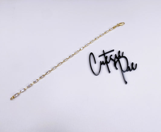 GOLD FILLED - TENNIS BRACELET - CUTESIE BAGUETTE 2x5MM