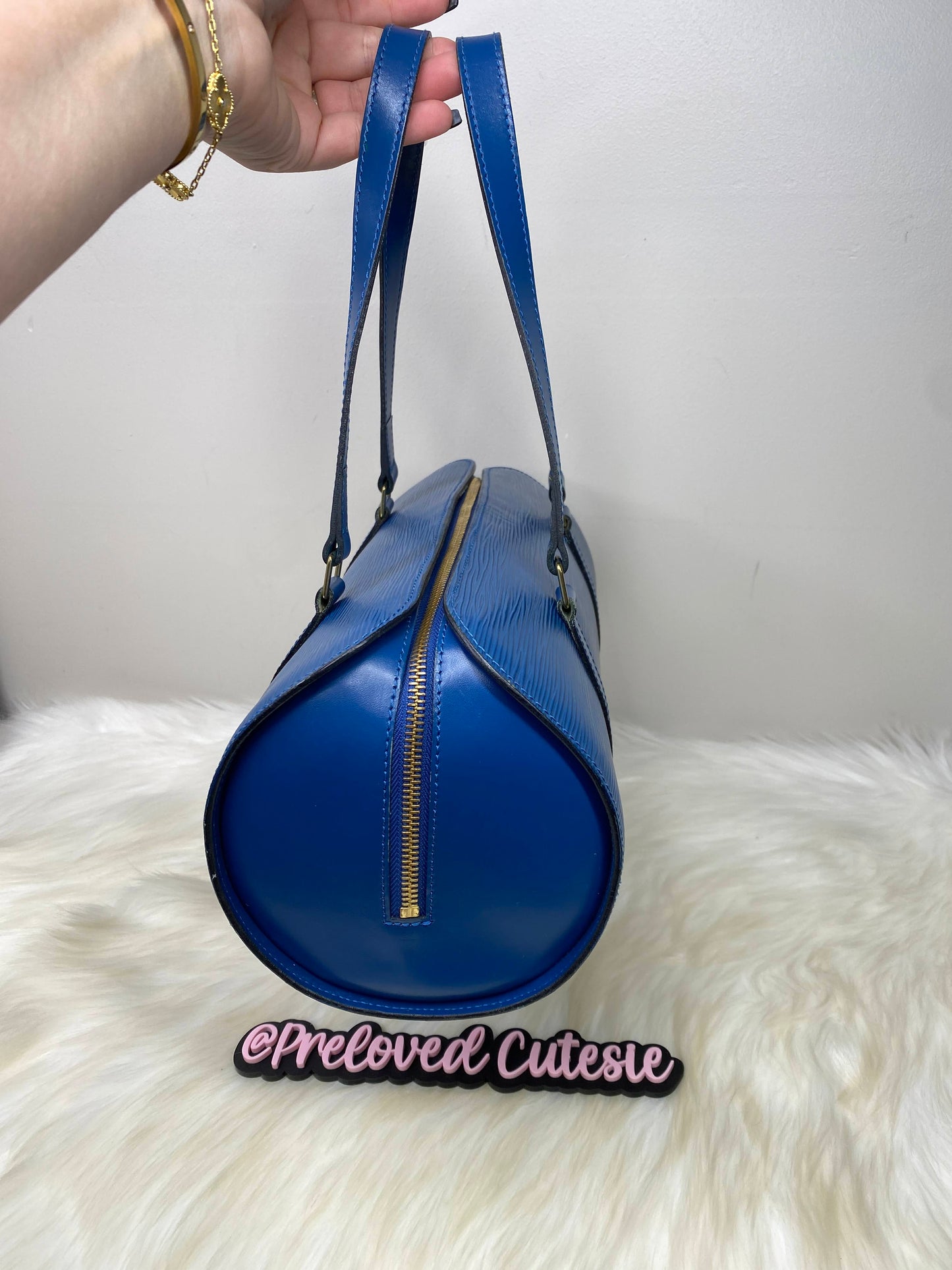 Louis Vuitton Soufflot Top Handle Bag in Epi Leather - Toledo Blue