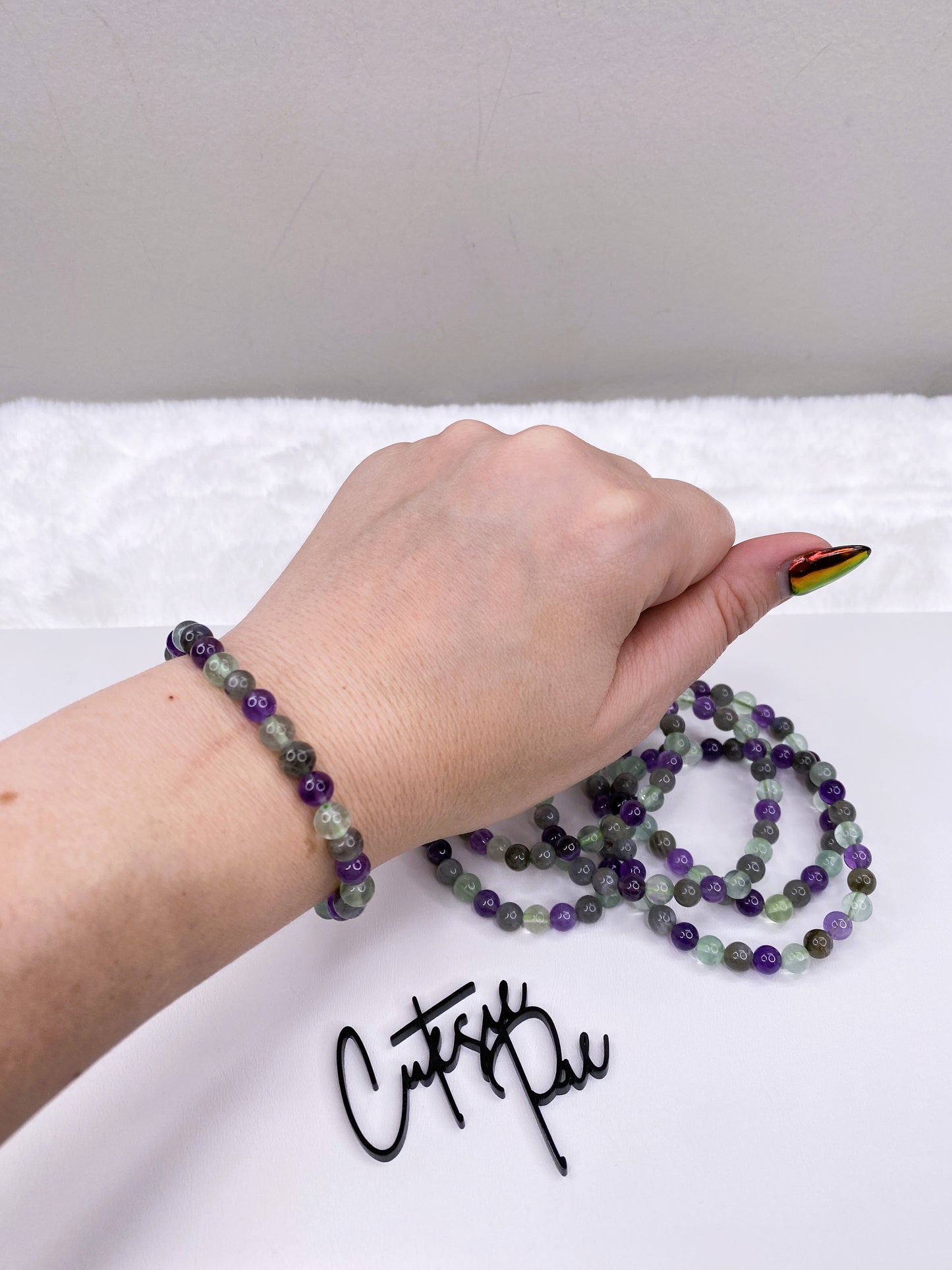 6MM Mystic Aura Blend | Natural Crystal Stretch Bracelet