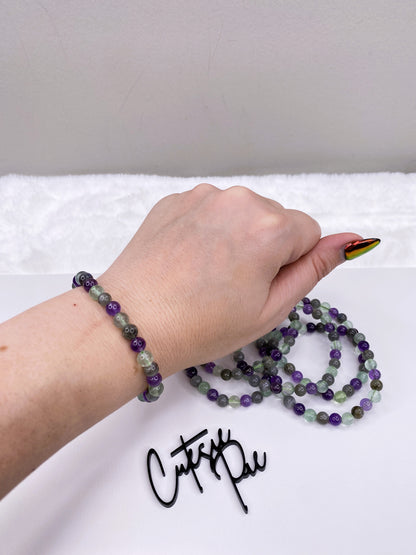 6MM Mystic Aura Blend | Natural Crystal Stretch Bracelet