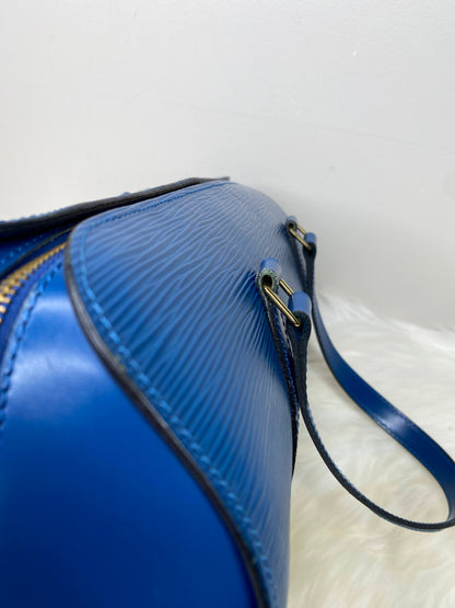 Louis Vuitton Soufflot Top Handle in Epi Leather - Toledo Blue / LV Pre-Loved Handbag