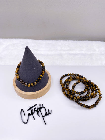 6MM Tiger Eye | Natural Gemstone Stretch Bracelet