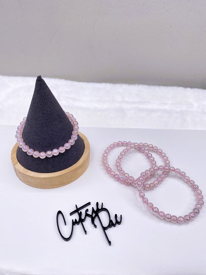 6MM Aura Rose Quartz | Natural Crystal Stretch Bracelet