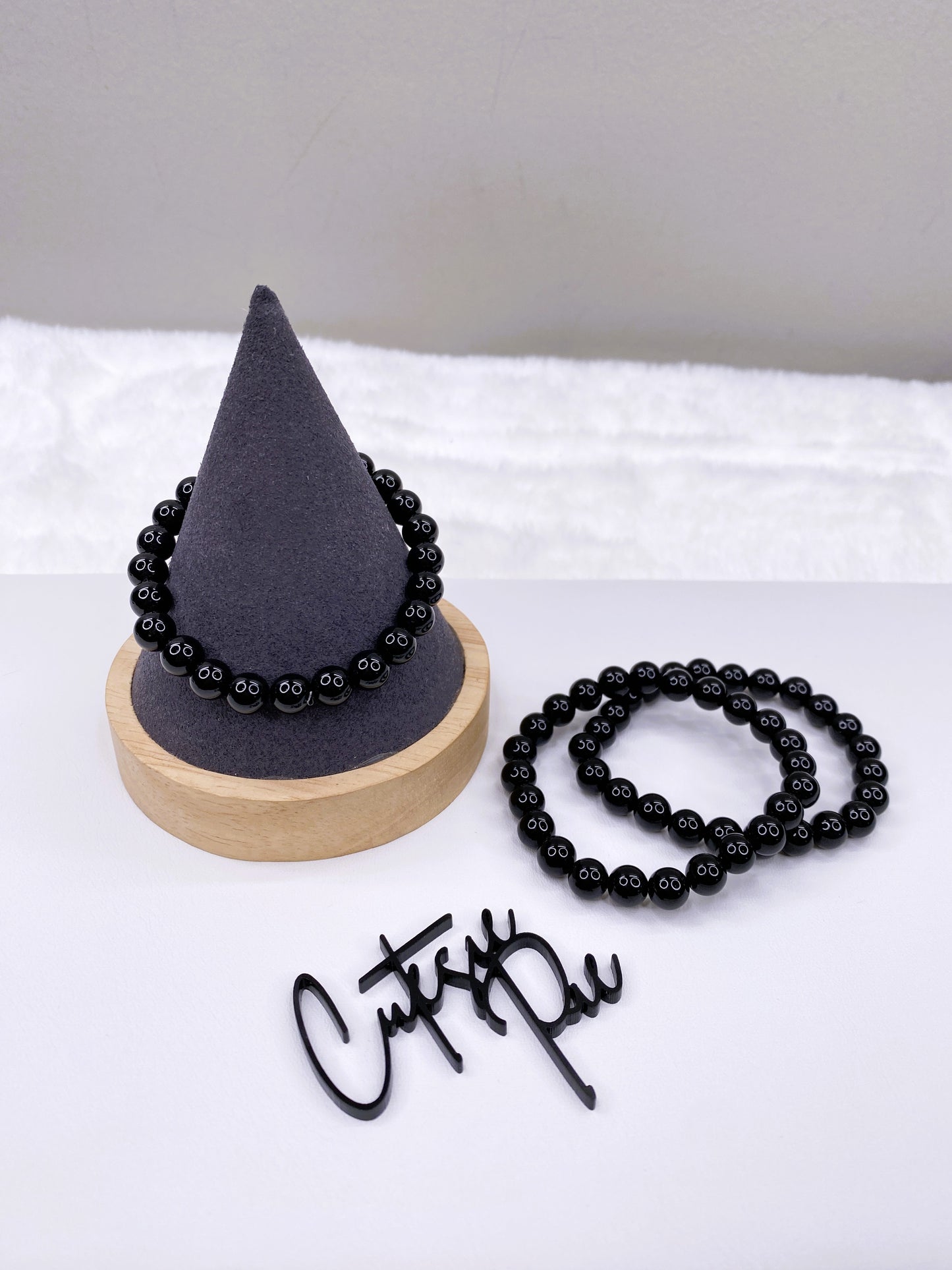8MM Black Onyx | Natural Gemstone Stretch Bracelet