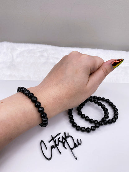 8MM Black Onyx | Natural Gemstone Stretch Bracelet