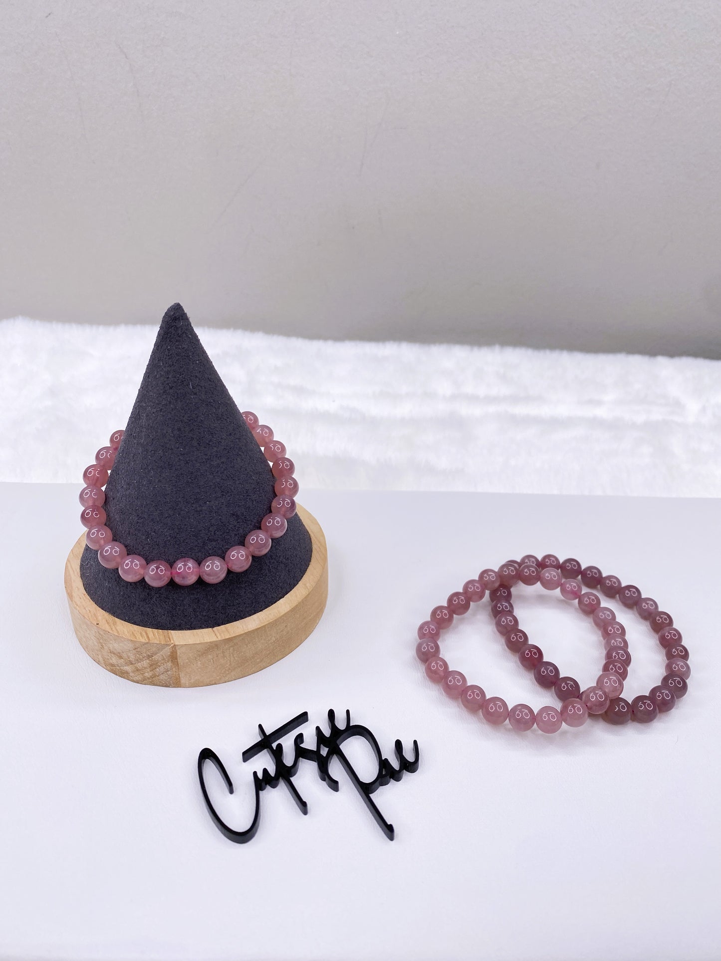 8MM Purple Rose Quartz | Natural Crystal Stretch Bracelet