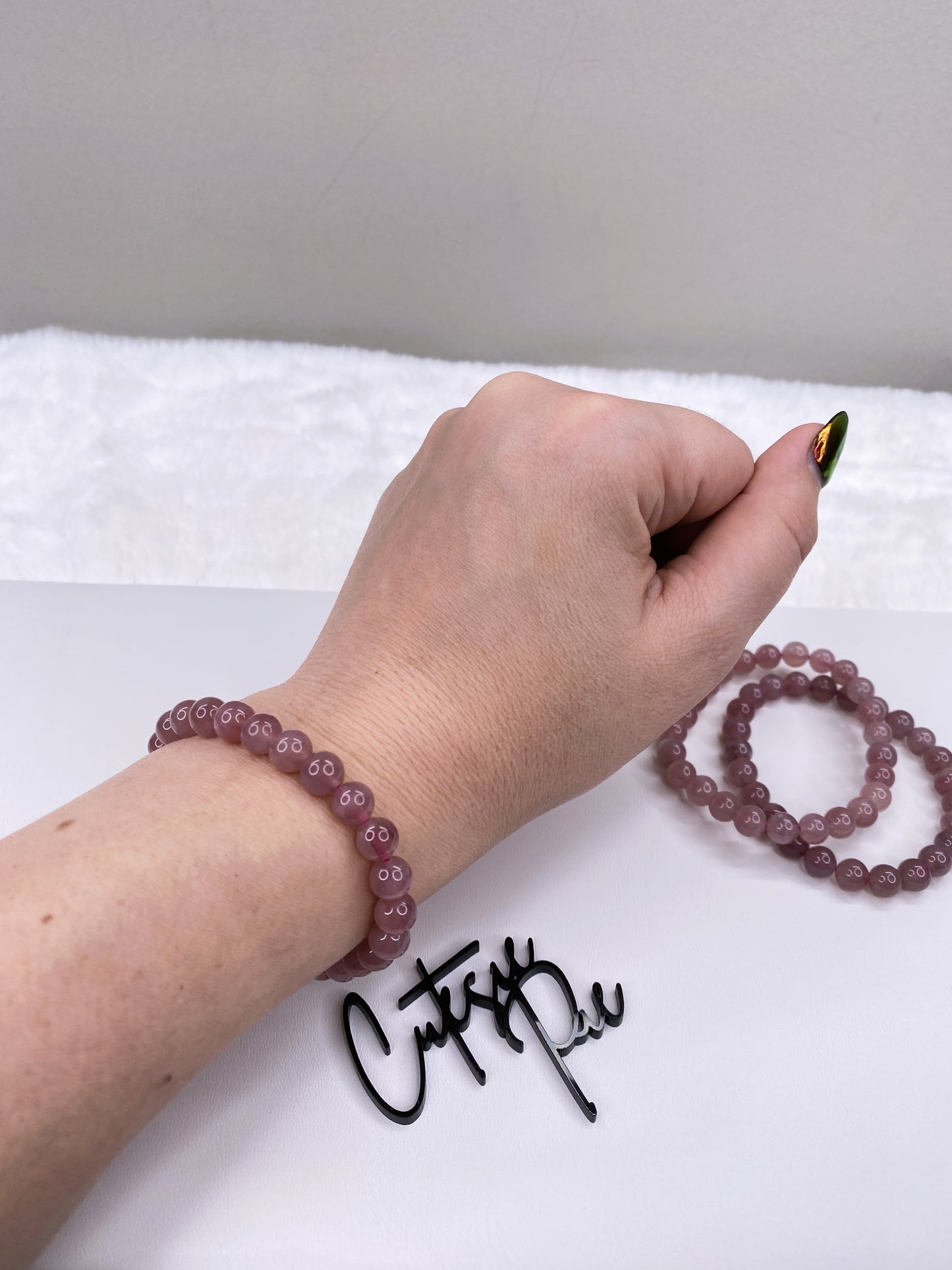 8MM Purple Rose Quartz | Natural Crystal Stretch Bracelet