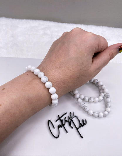 8MM Howlite | Natural Crystal Stretch Bracelet