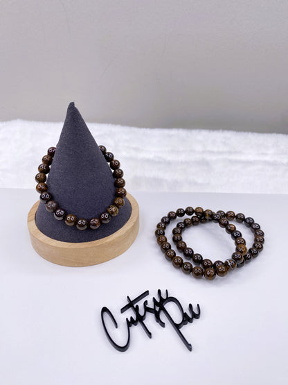 8MM Tiger Iron | Natural Crystal Stretch Bracelet