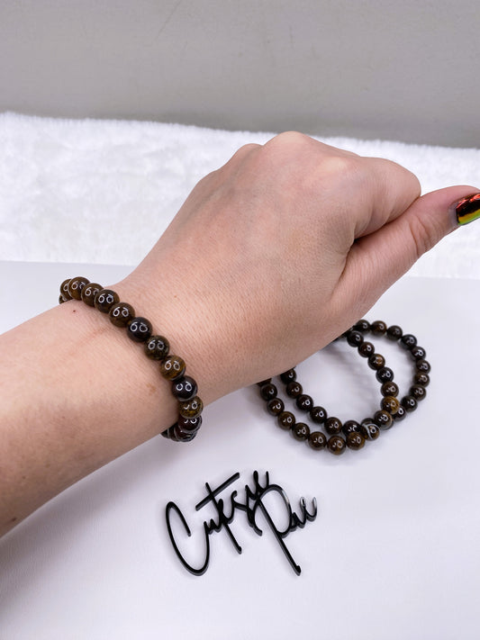 8MM Tiger Iron | Natural Crystal Stretch Bracelet