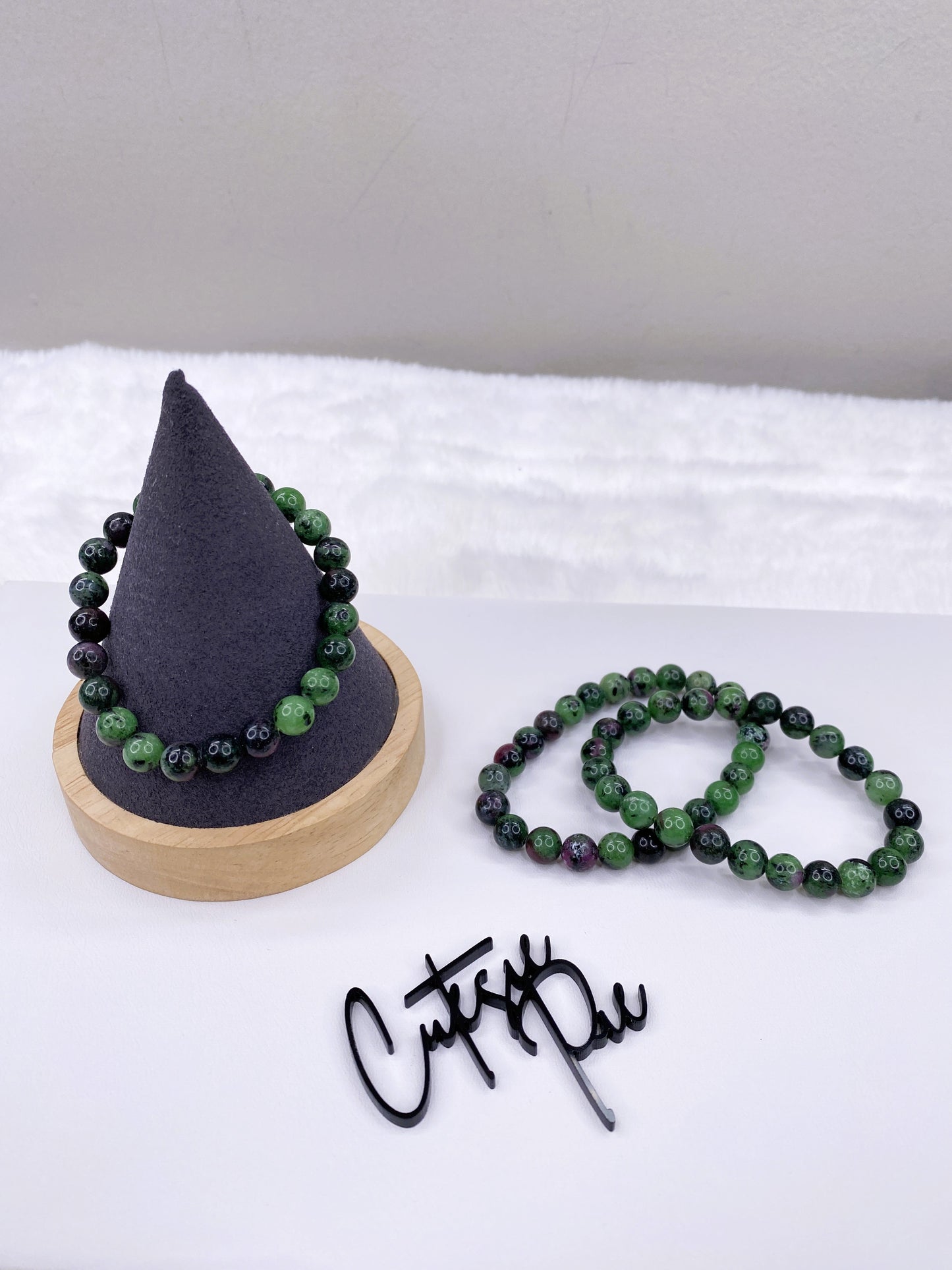 8MM Ruby Zoisite | Natural Crystal Stretch Bracelet
