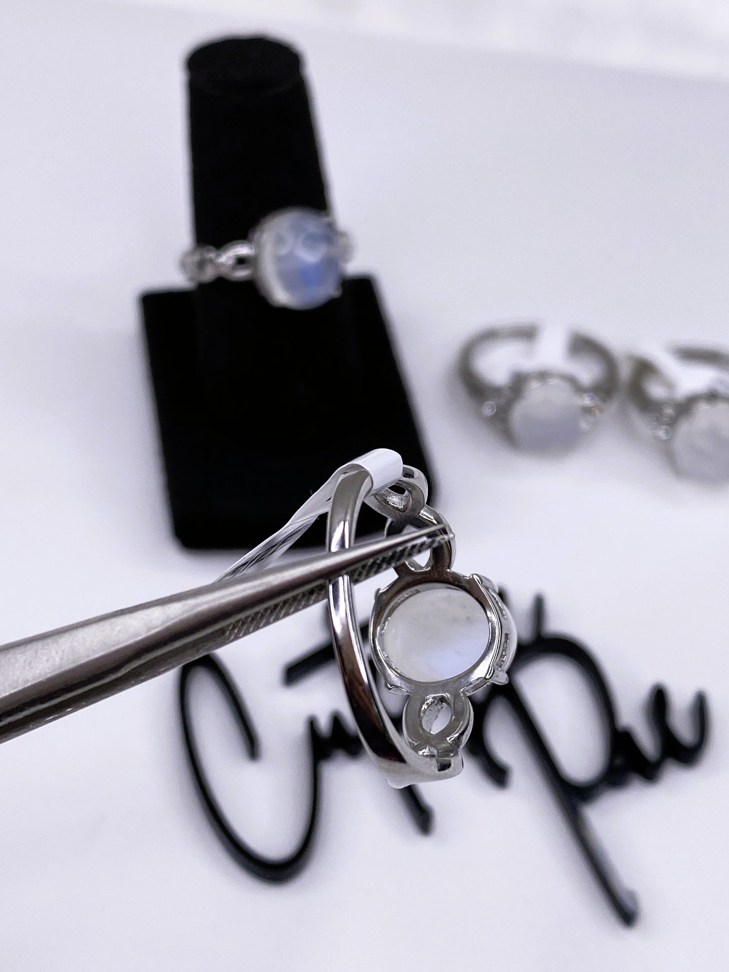 Natural Moonstone Ring | 8x10mm Gemstone | 316L Stainless Steel