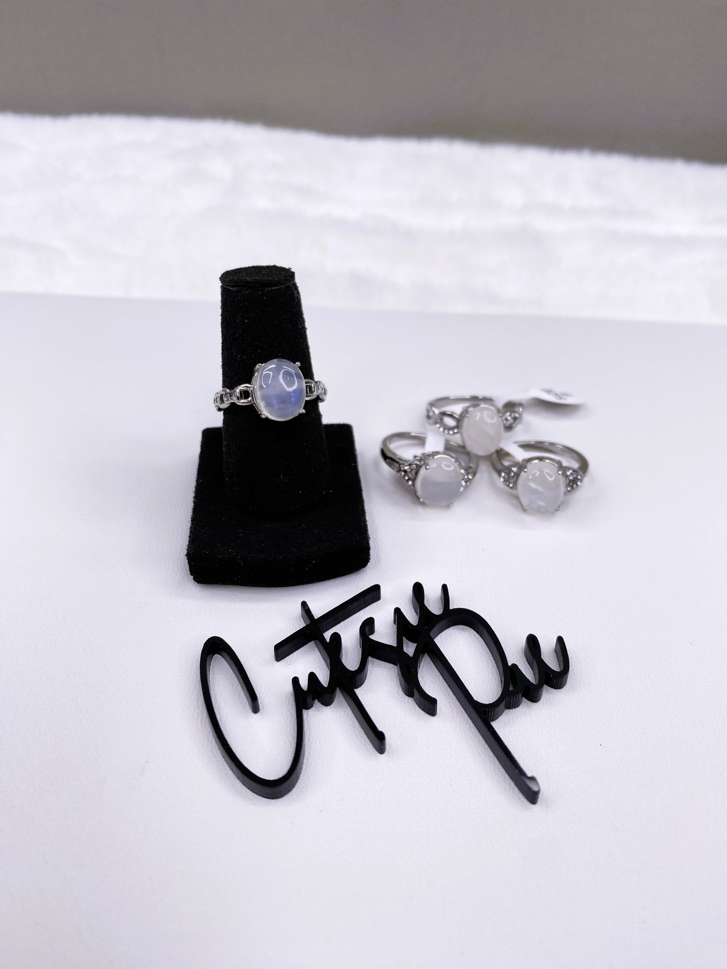 Natural Moonstone Ring | 8x10mm Gemstone | 316L Stainless Steel