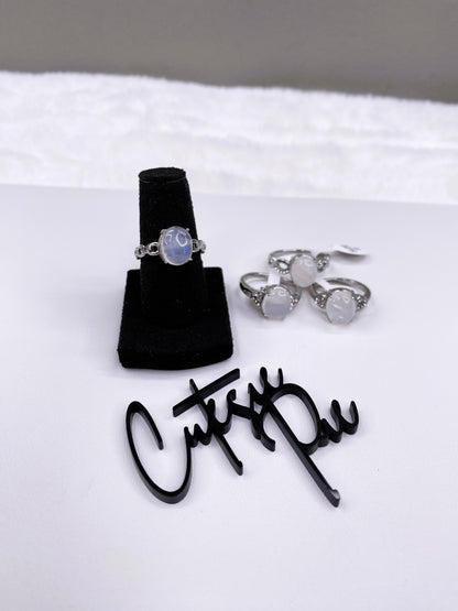 Natural Moonstone Ring | 8x10mm Gemstone | 316L Stainless Steel
