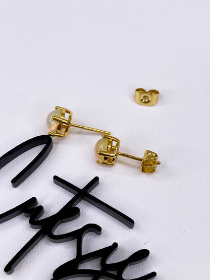 Natural Opal Stud Earrings | 6mm Gemstone | .925 Sterling Silver