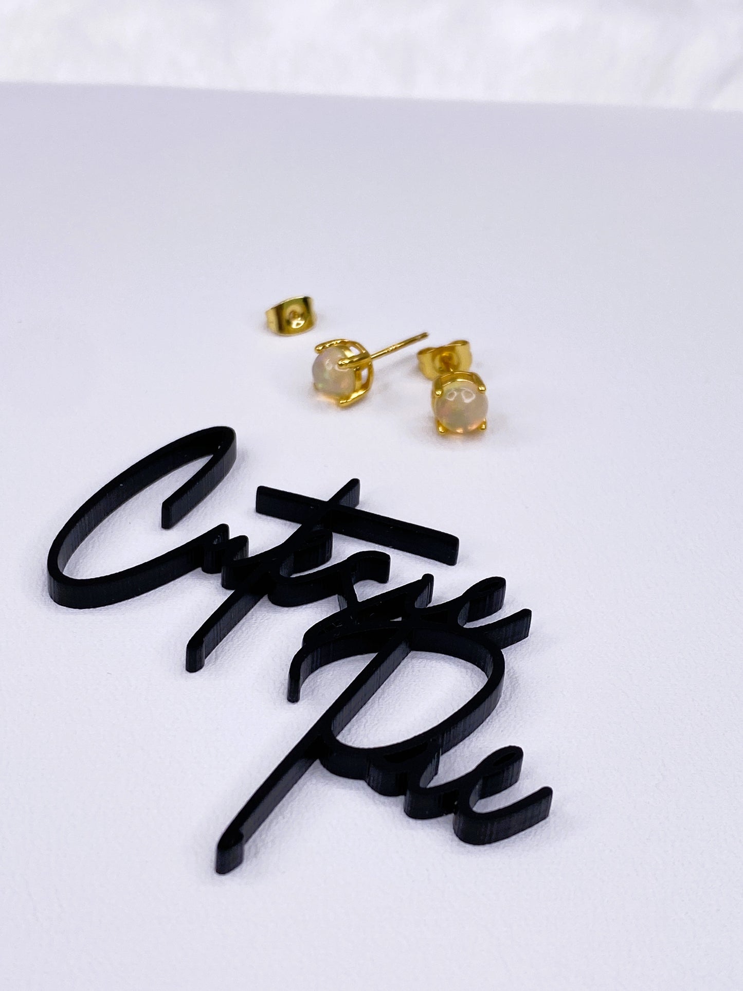 Natural Opal Stud Earrings | 6mm Gemstone | .925 Sterling Silver