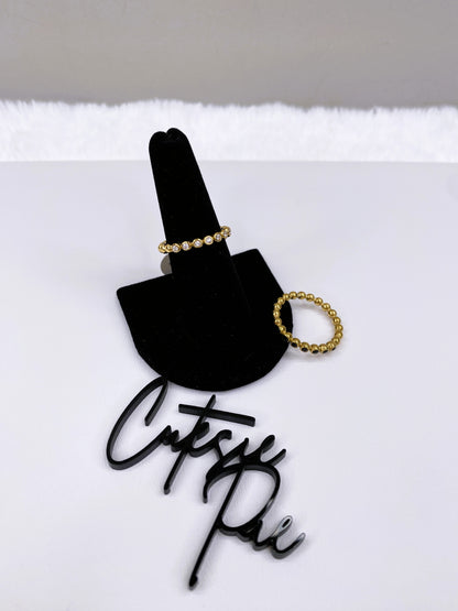 Round Eternity Stacking Ring | Clear or Black CZ | 18K Gold PVD | 316L Stainless Steel