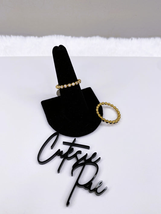 Round Eternity Stacking Ring | Clear or Black CZ | 18K Gold PVD | 316L Stainless Steel